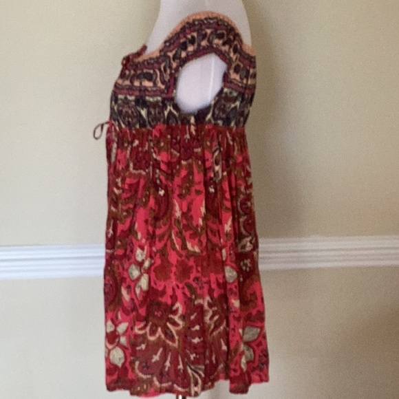Free People NWT beautiful strawberry combo boho print tunic or dress size small - Picture 7 of 16